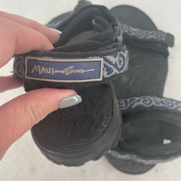 MAUI and Sons Women’s Hana Thick Strap Sandals Black/Blue size: 7 - Picture 7 of 10